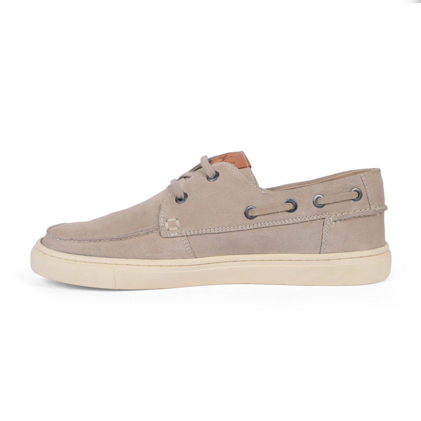 Miami Men Boat Shoe Suede Beige