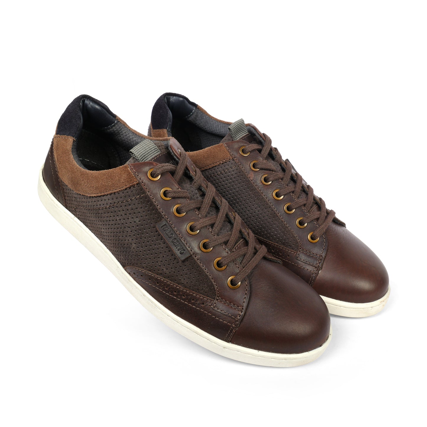 Exim Mens Brown White Formal Shoes