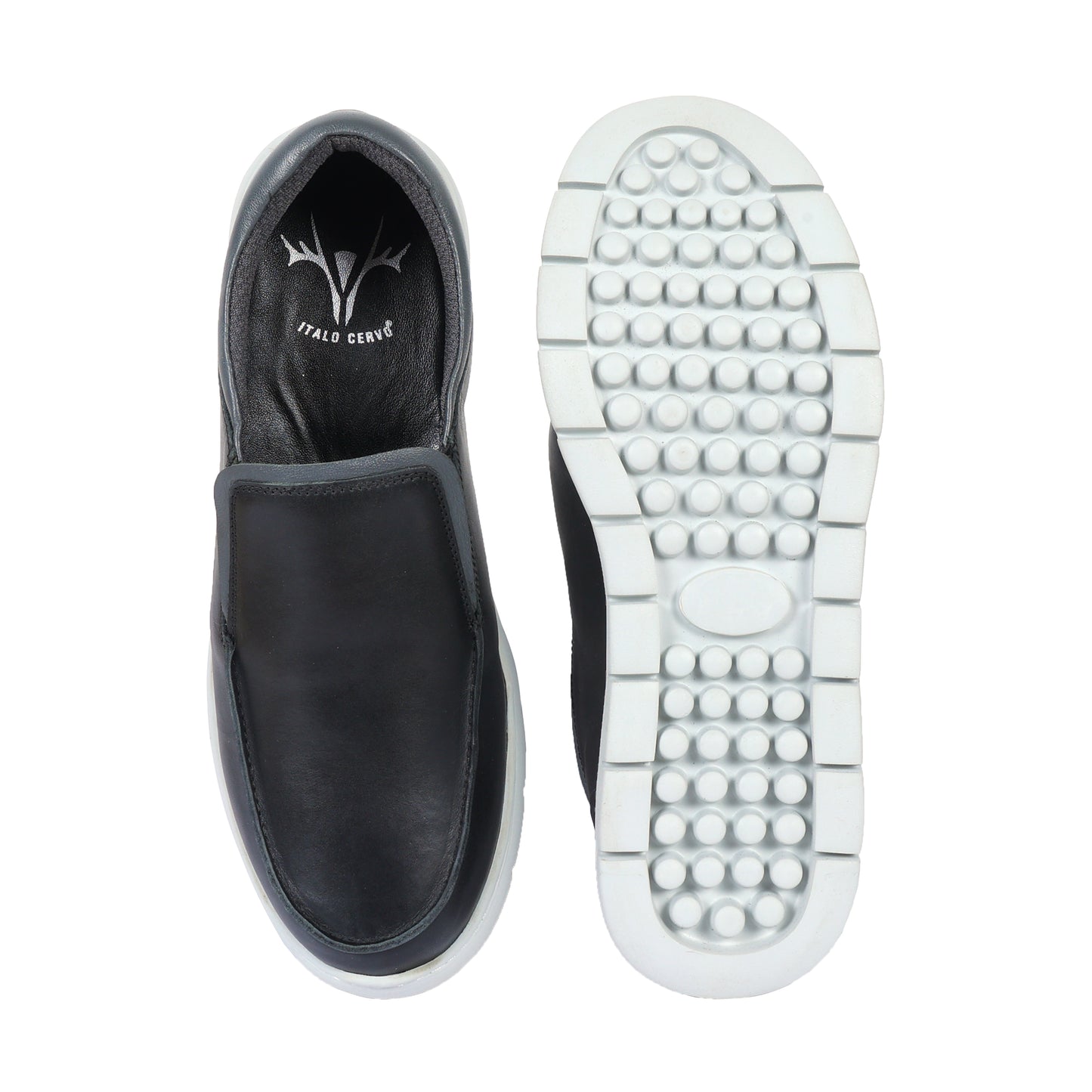 Czech Men Slip On Leather Black