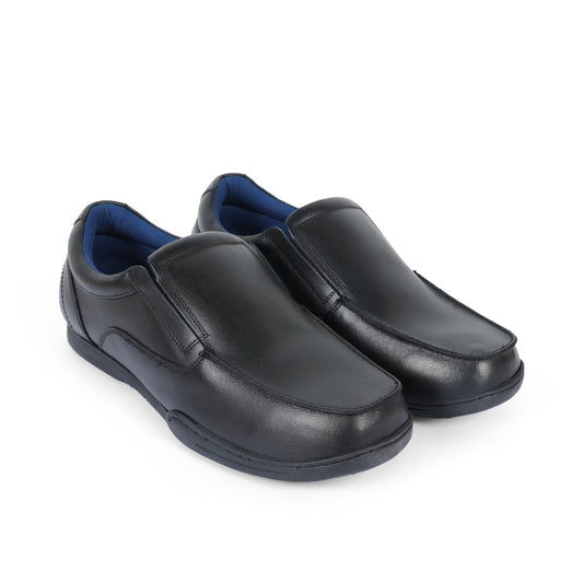 Uk Men Slip On Leather Black