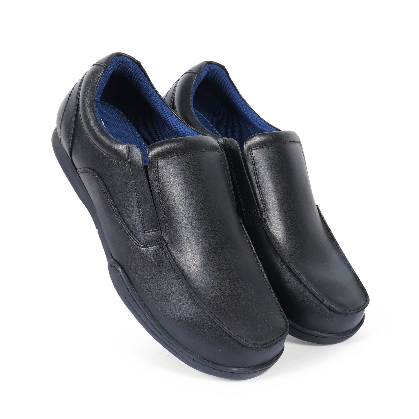 Uk Men Slip On Leather Black