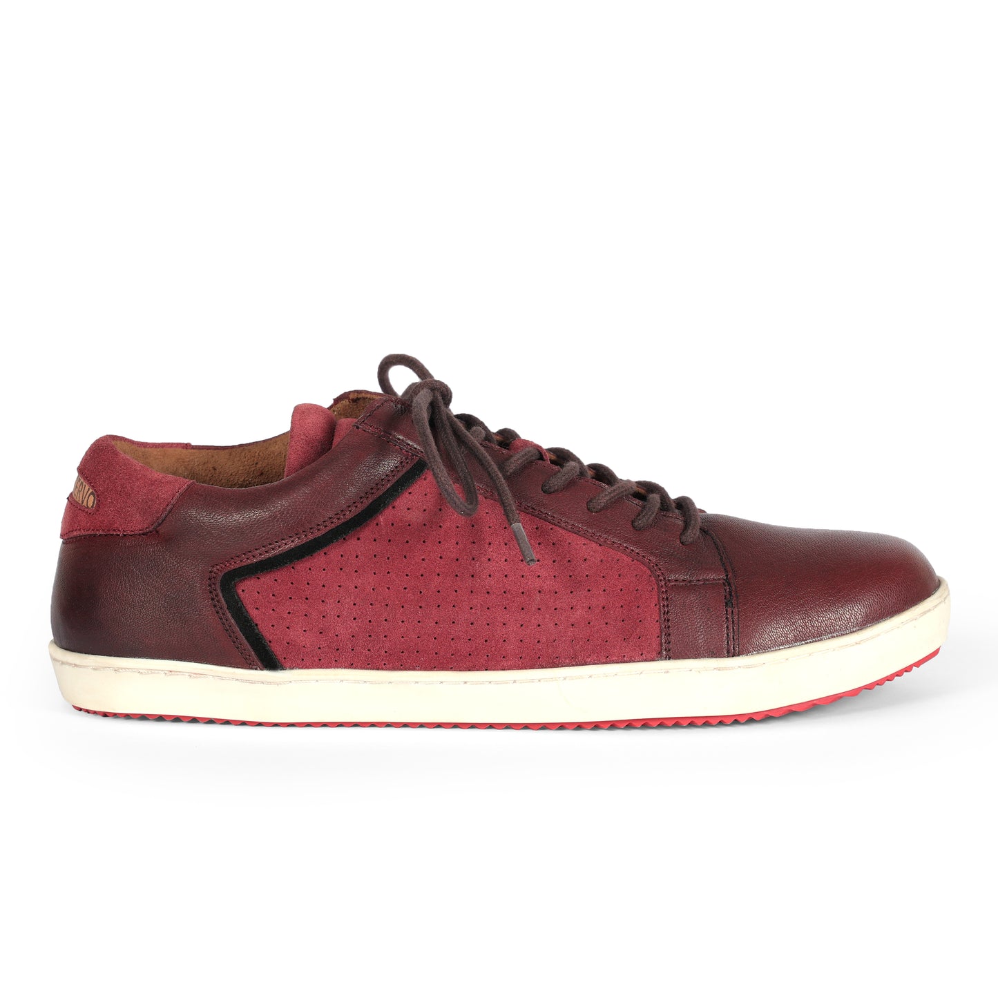 Mens Suede Black Cherry Lace Up Sneakers for Men