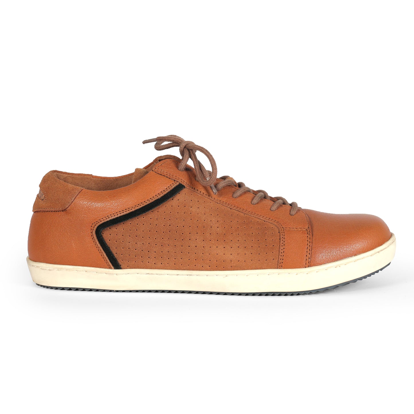 Mens Suede Black Tan Lace Up Sneakers for Men