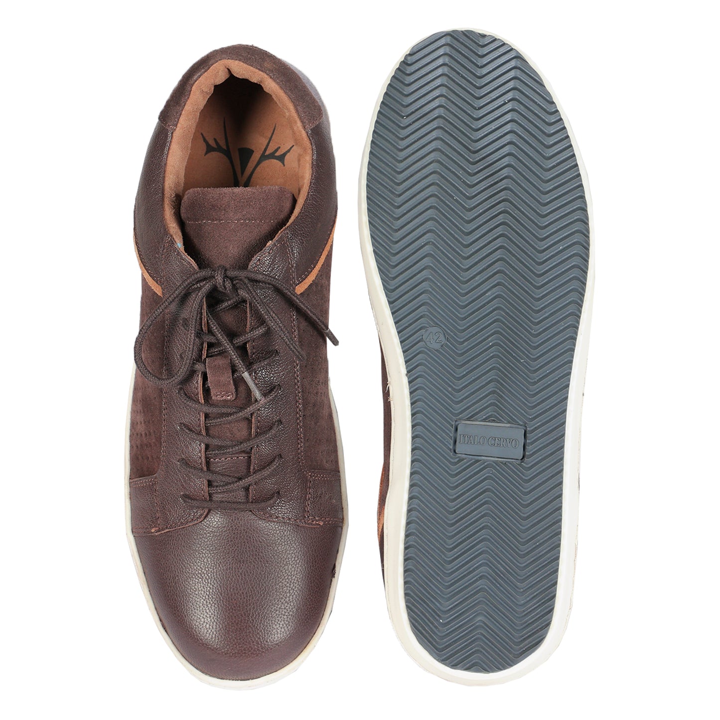 Mens Suede Black Brown Lace Up Sneakers for Men