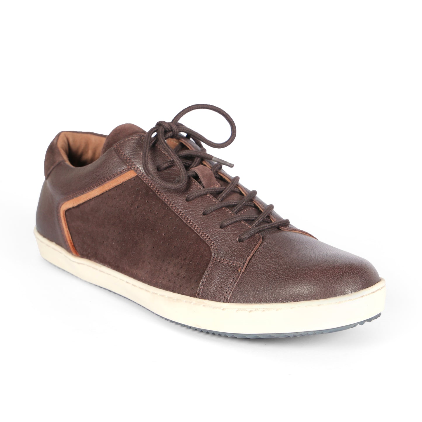 Mens Suede Black Brown Lace Up Sneakers for Men