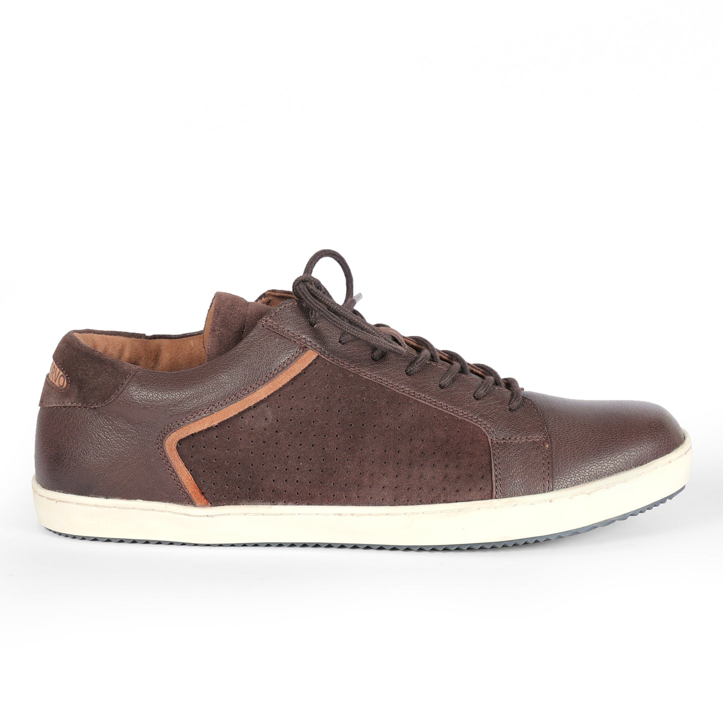 Mens Suede Black Brown Lace Up Sneakers for Men