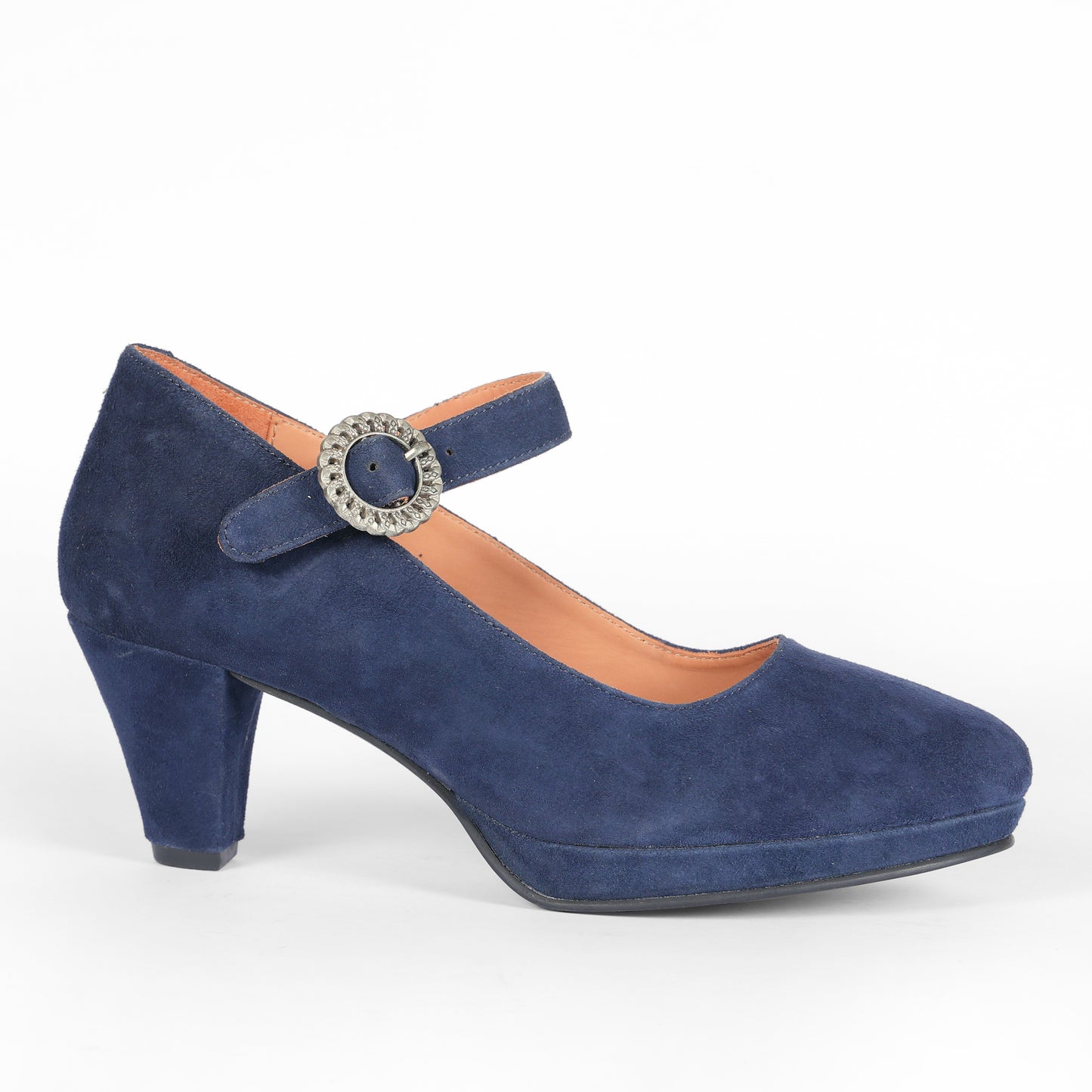 Women Blue Suede Leather Heels