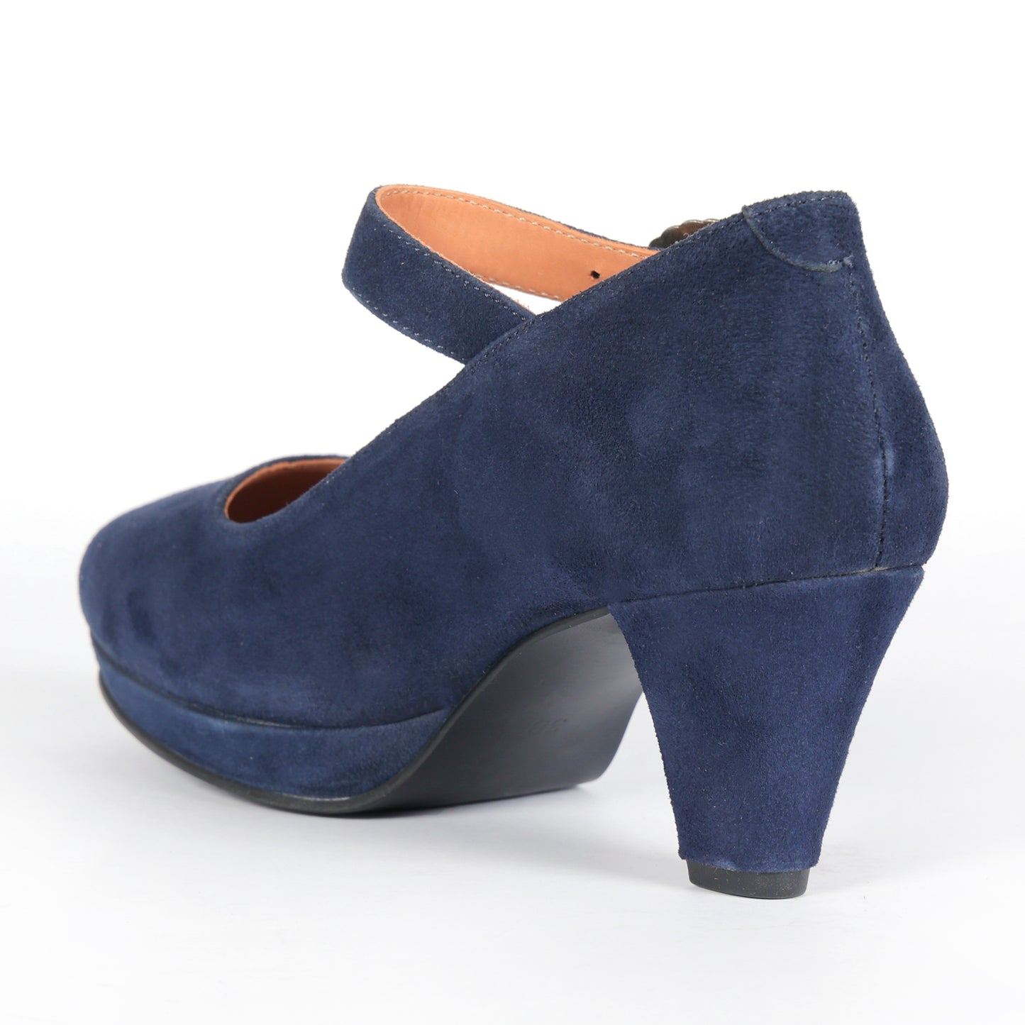 Women Blue Suede Leather Heels