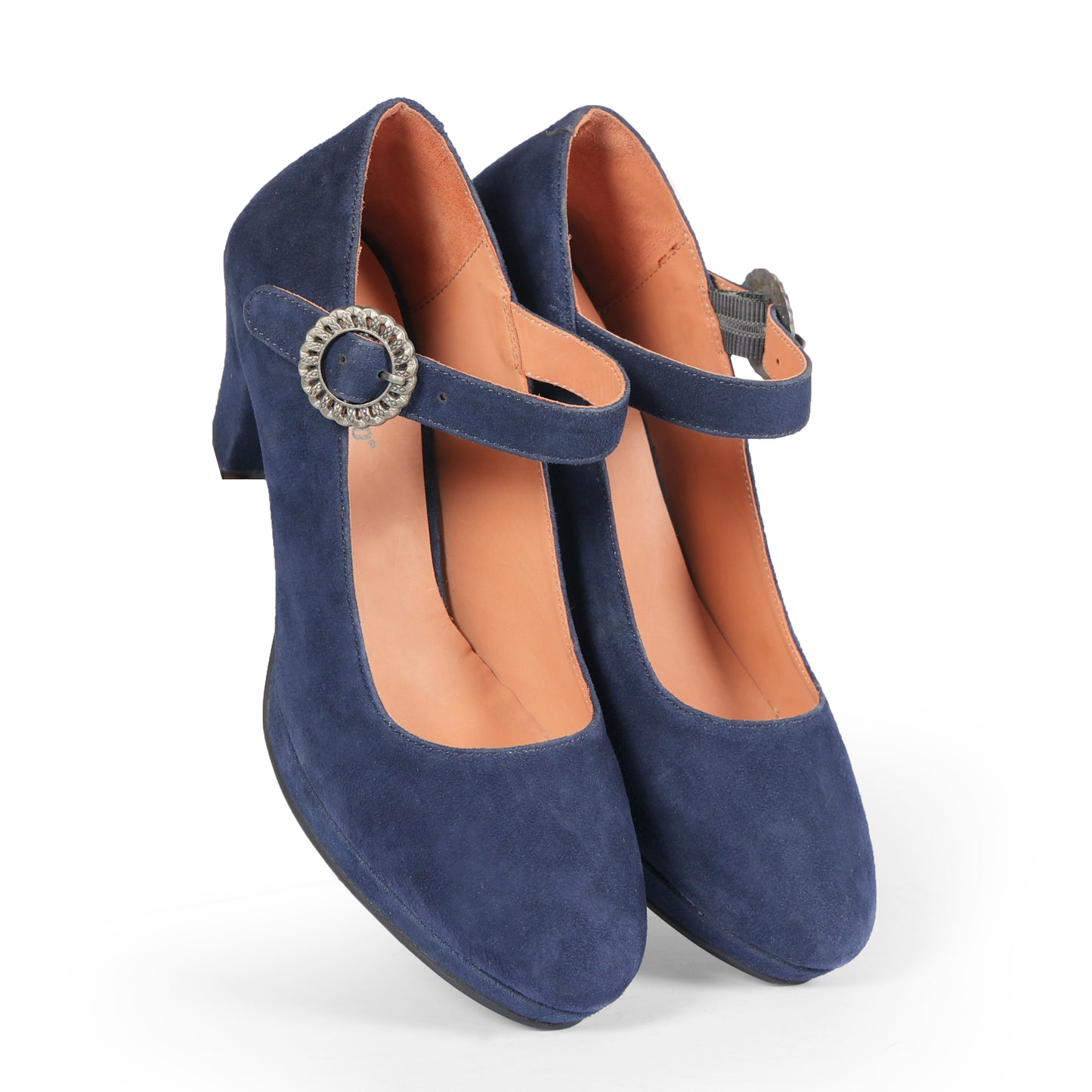 Women Blue Suede Leather Heels