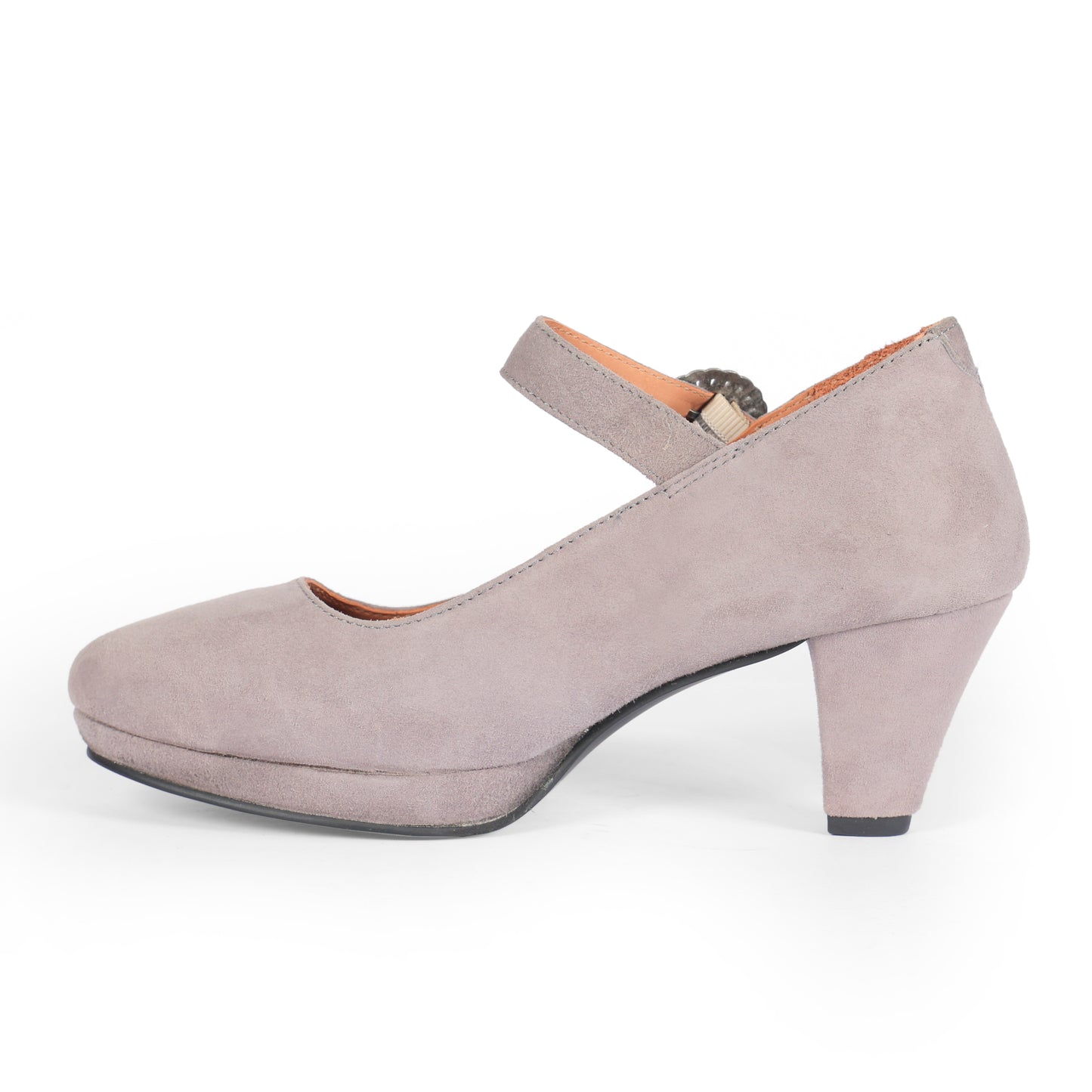 Women Grey Suede Leather Heels