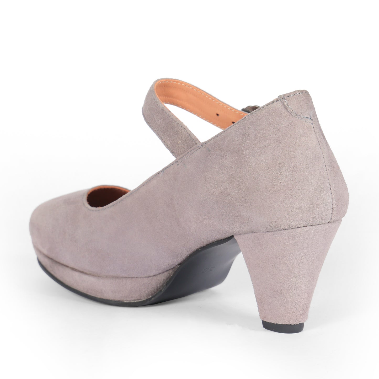 Women Grey Suede Leather Heels