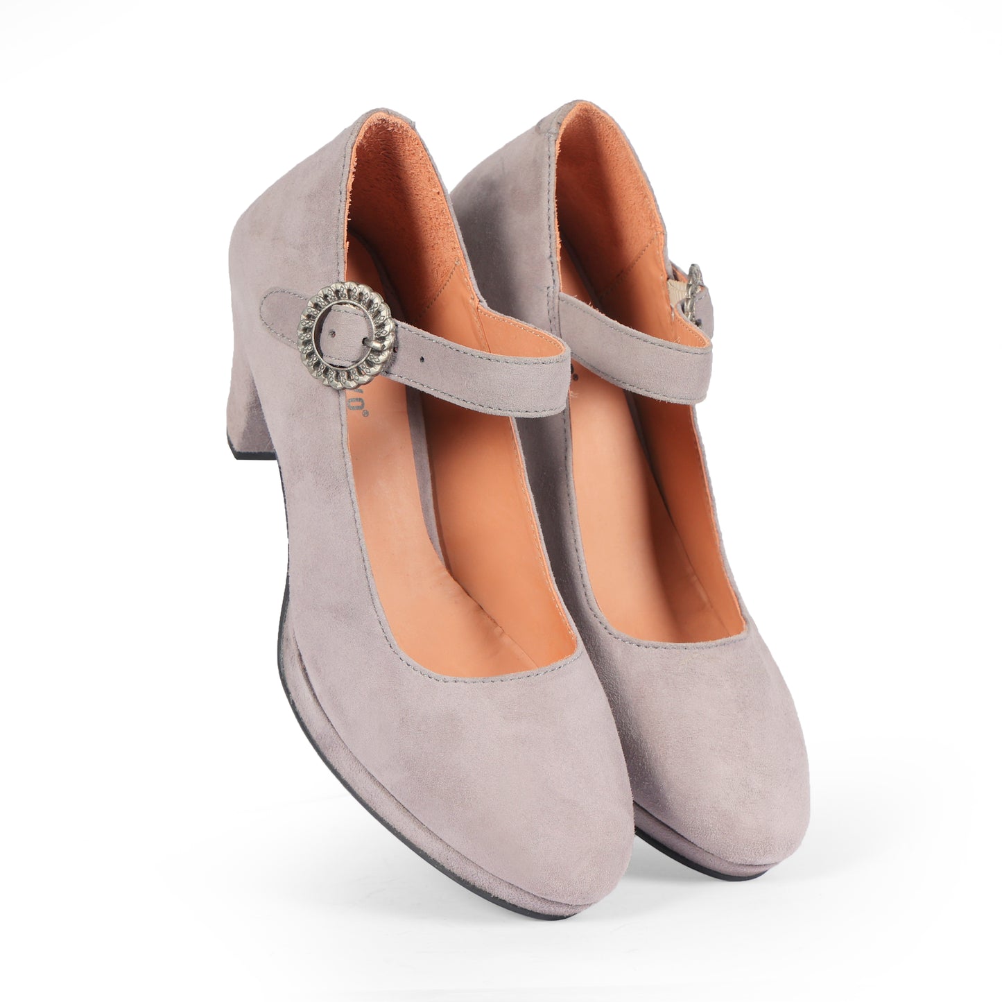 Women Grey Suede Leather Heels