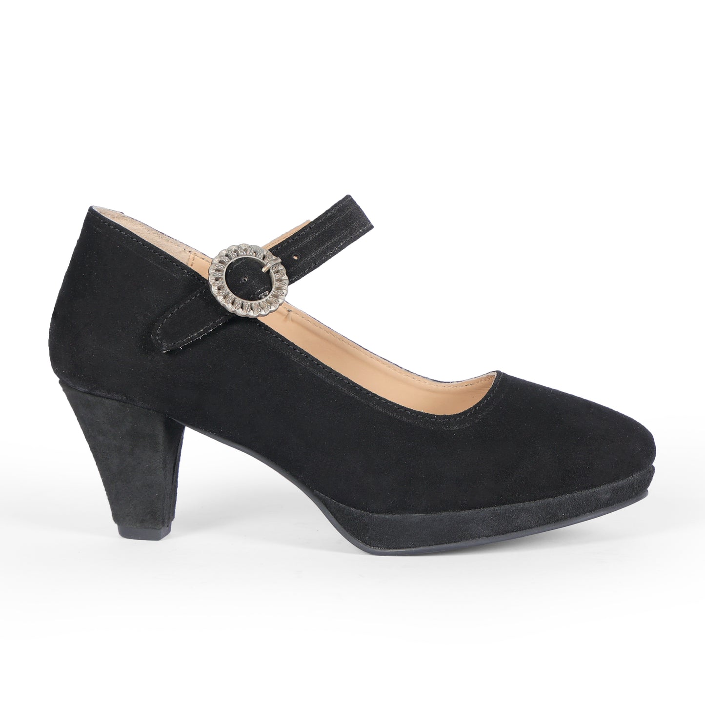 Women Black Suede Leather Heels