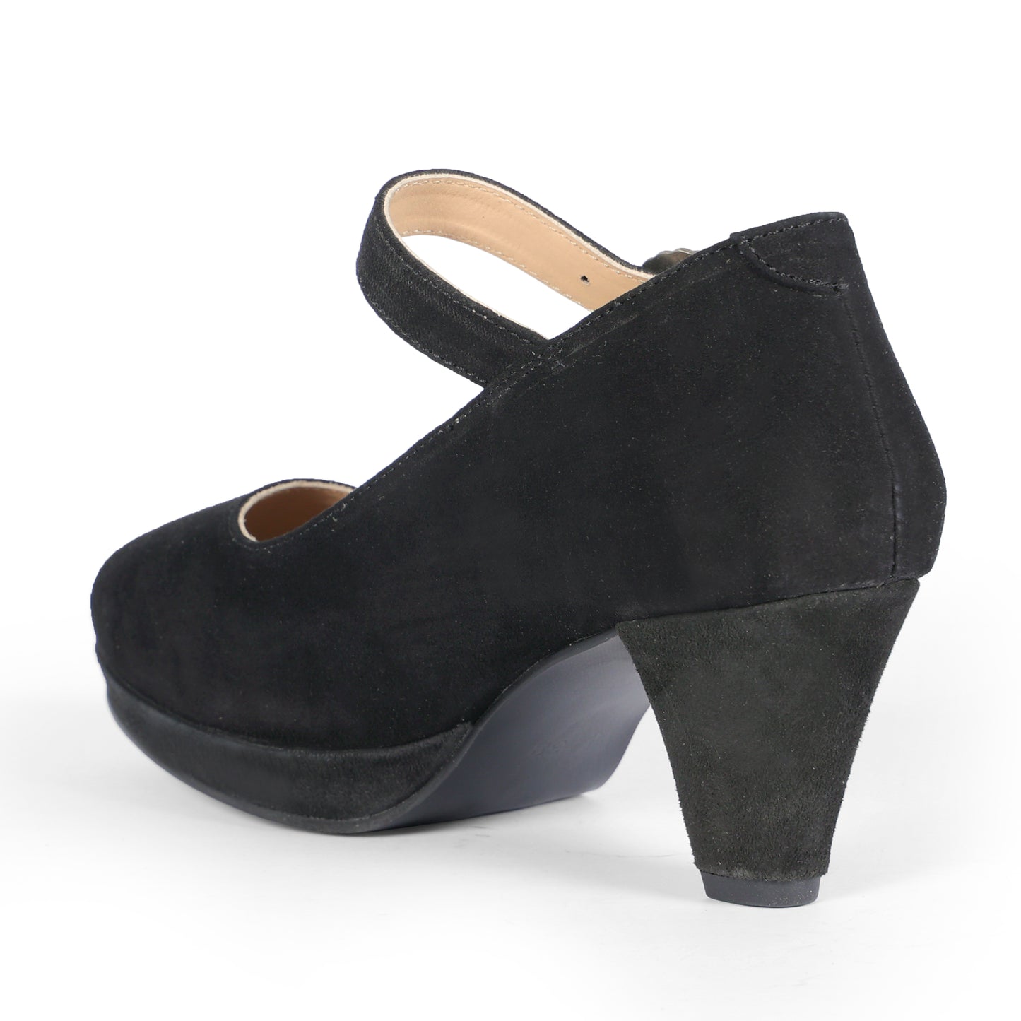 Women Black Suede Leather Heels