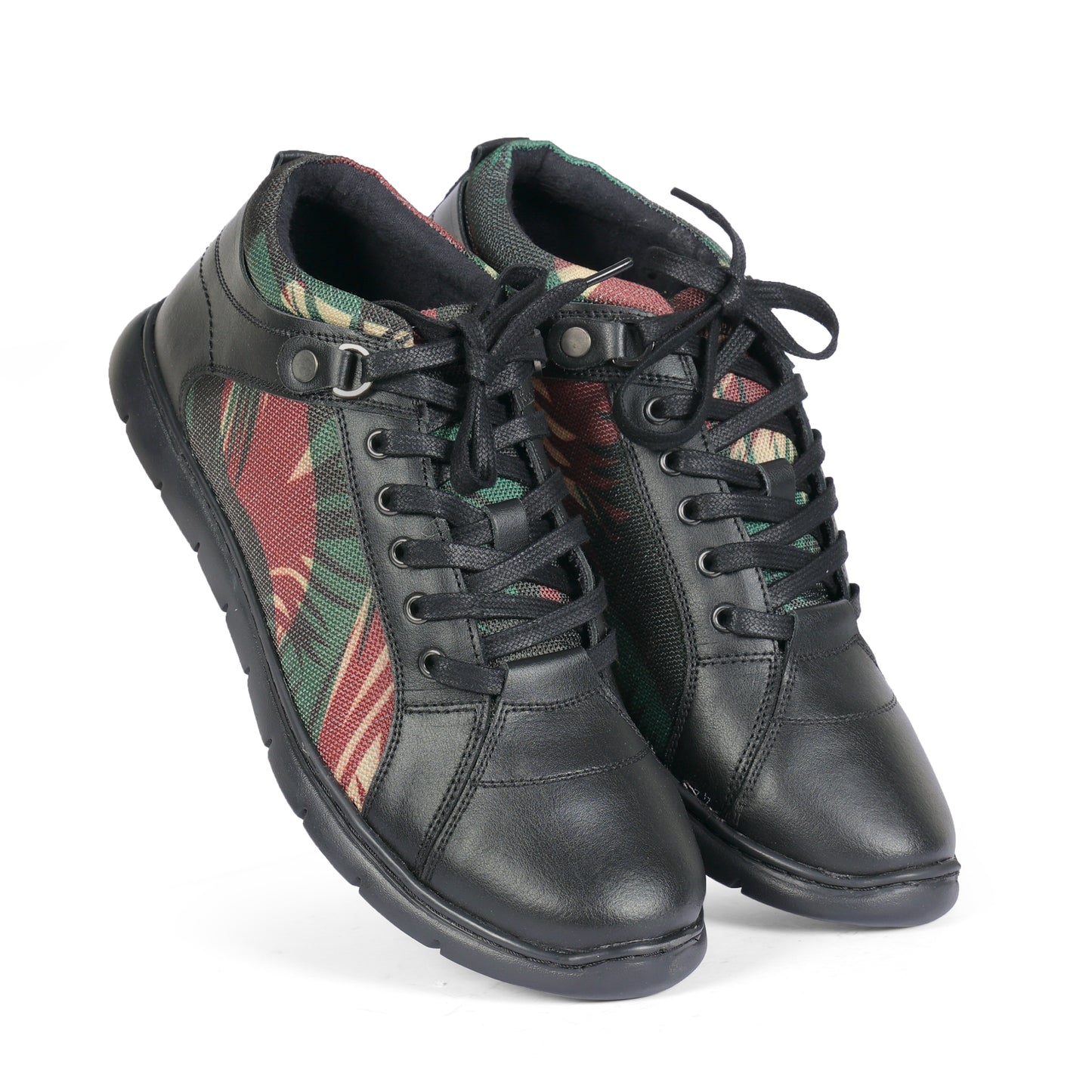 1190 Mens Casual Black Lace Up Suede Leather Sneakers