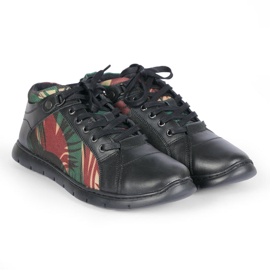 1190 Mens Casual Black Lace Up Suede Leather Sneakers