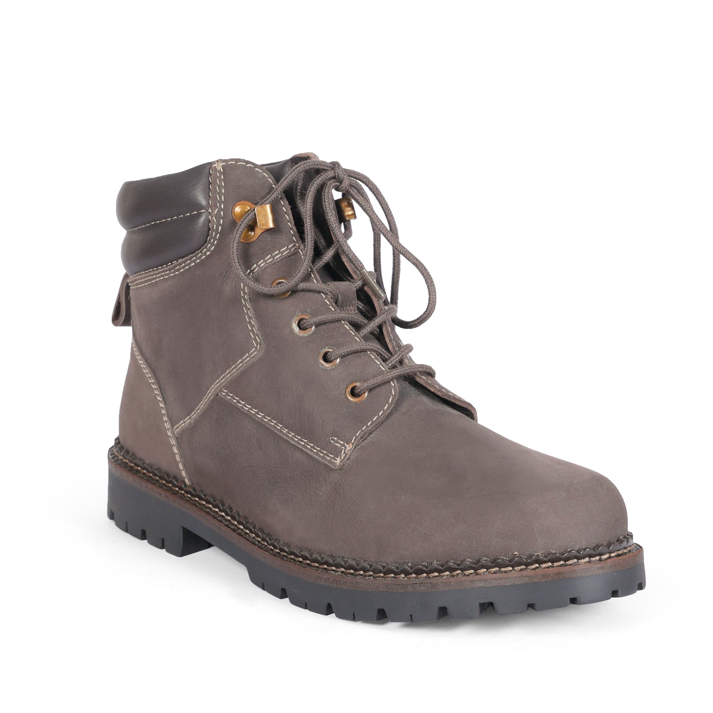 Mens Grey Brown Leather Boots