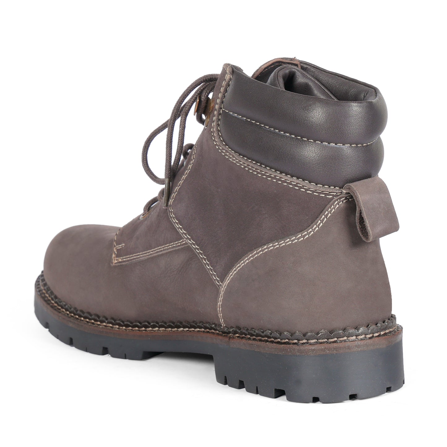 Mens Grey Brown Leather Boots