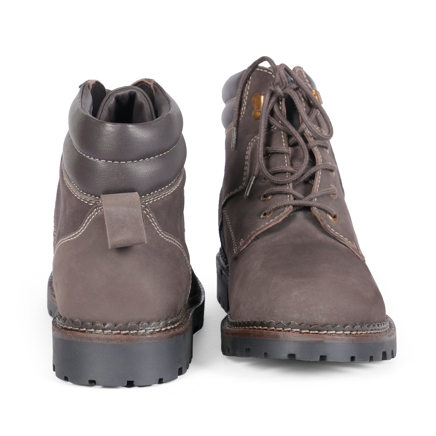 Mens Grey Brown Leather Boots