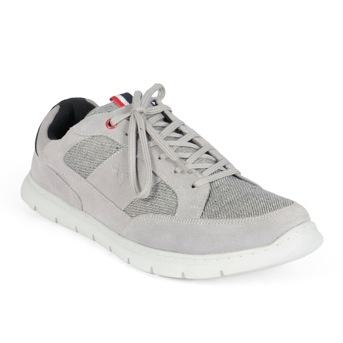 Mens Suede Leather Grey Casual Lace Up Sneakers