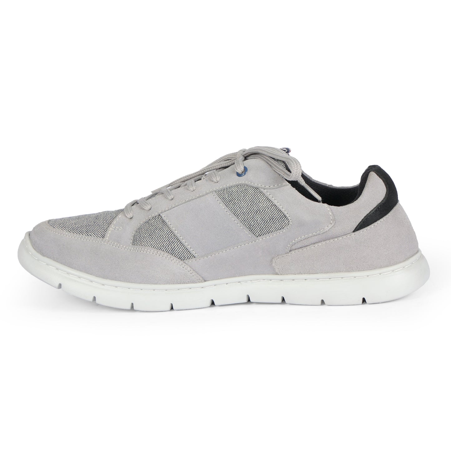 Mens Suede Leather Grey Casual Lace Up Sneakers