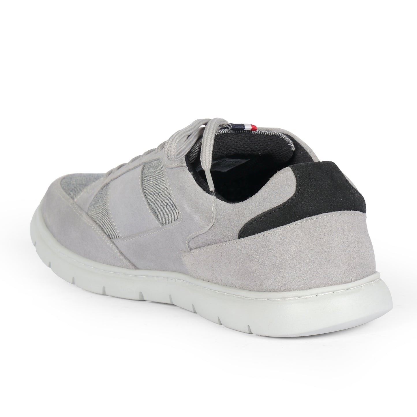 Mens Suede Leather Grey Casual Lace Up Sneakers