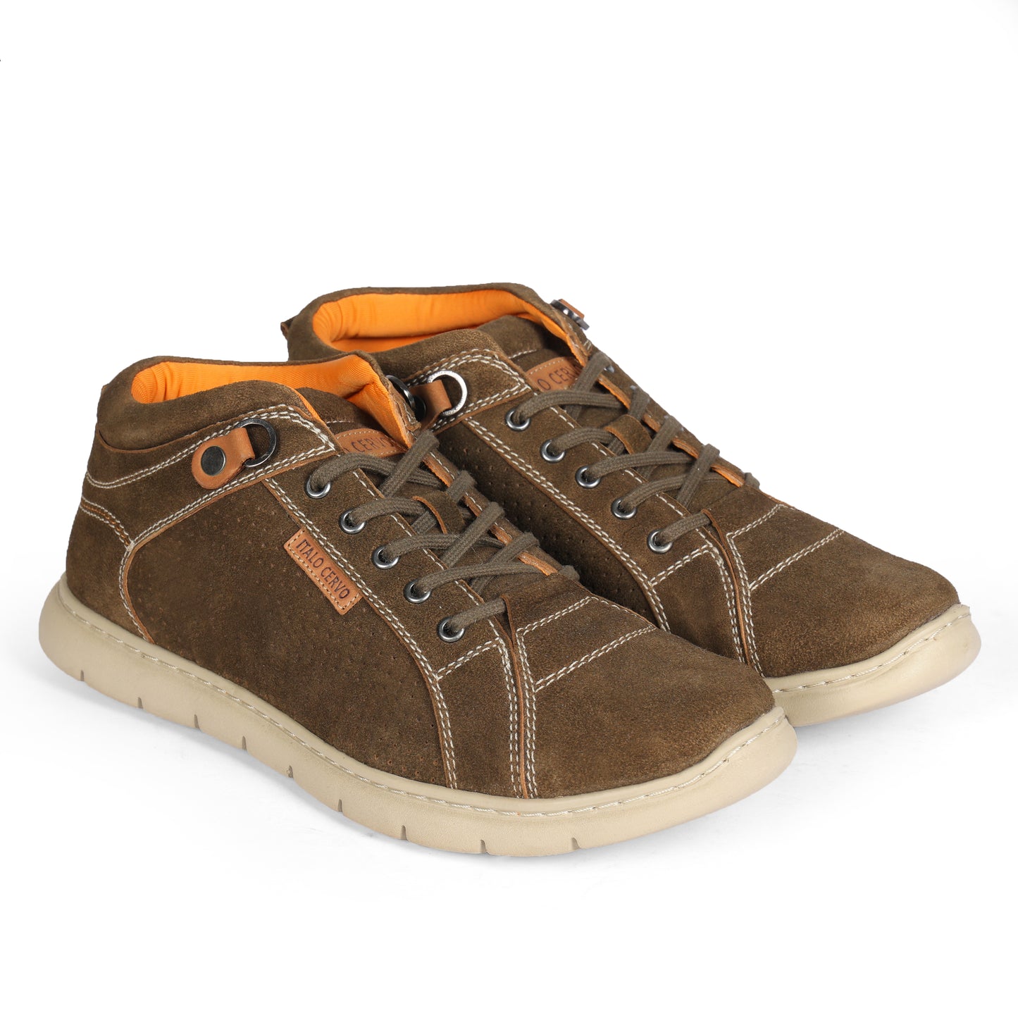 1190 Mens Casual Hawana Camel Lace Up Suede Leather Sneakers