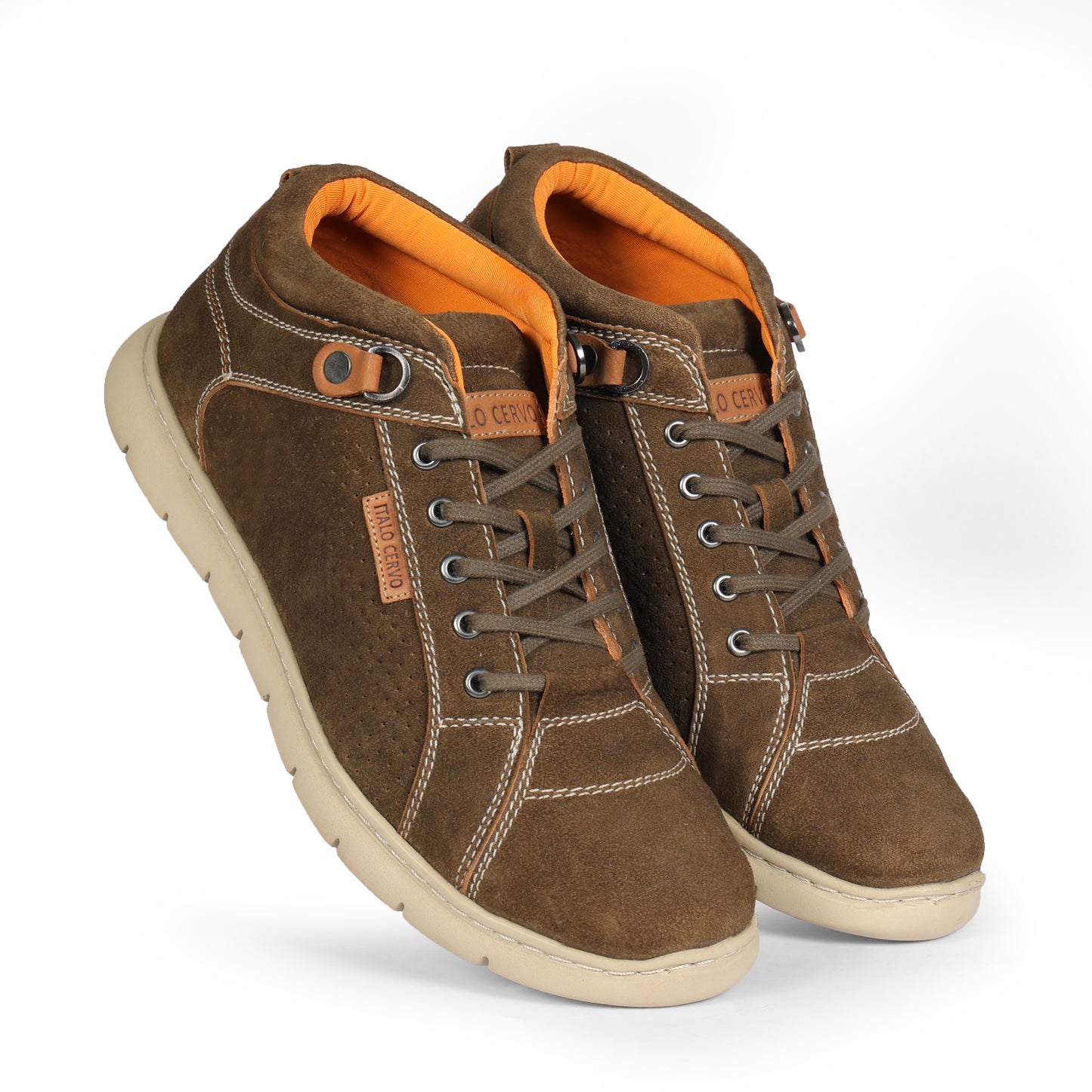 1190 Mens Casual Hawana Camel Lace Up Suede Leather Sneakers