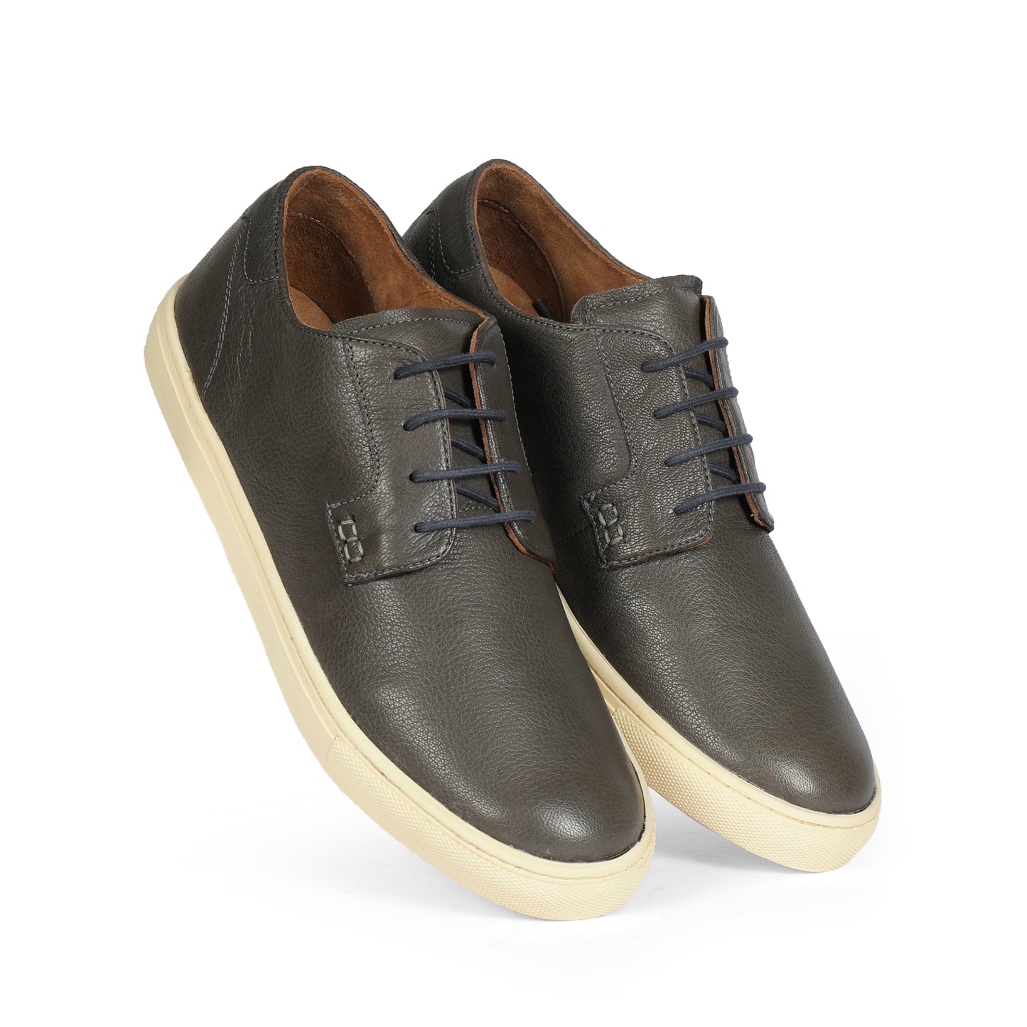 Cardiff Men Sneaker Game Milled Leather Grey