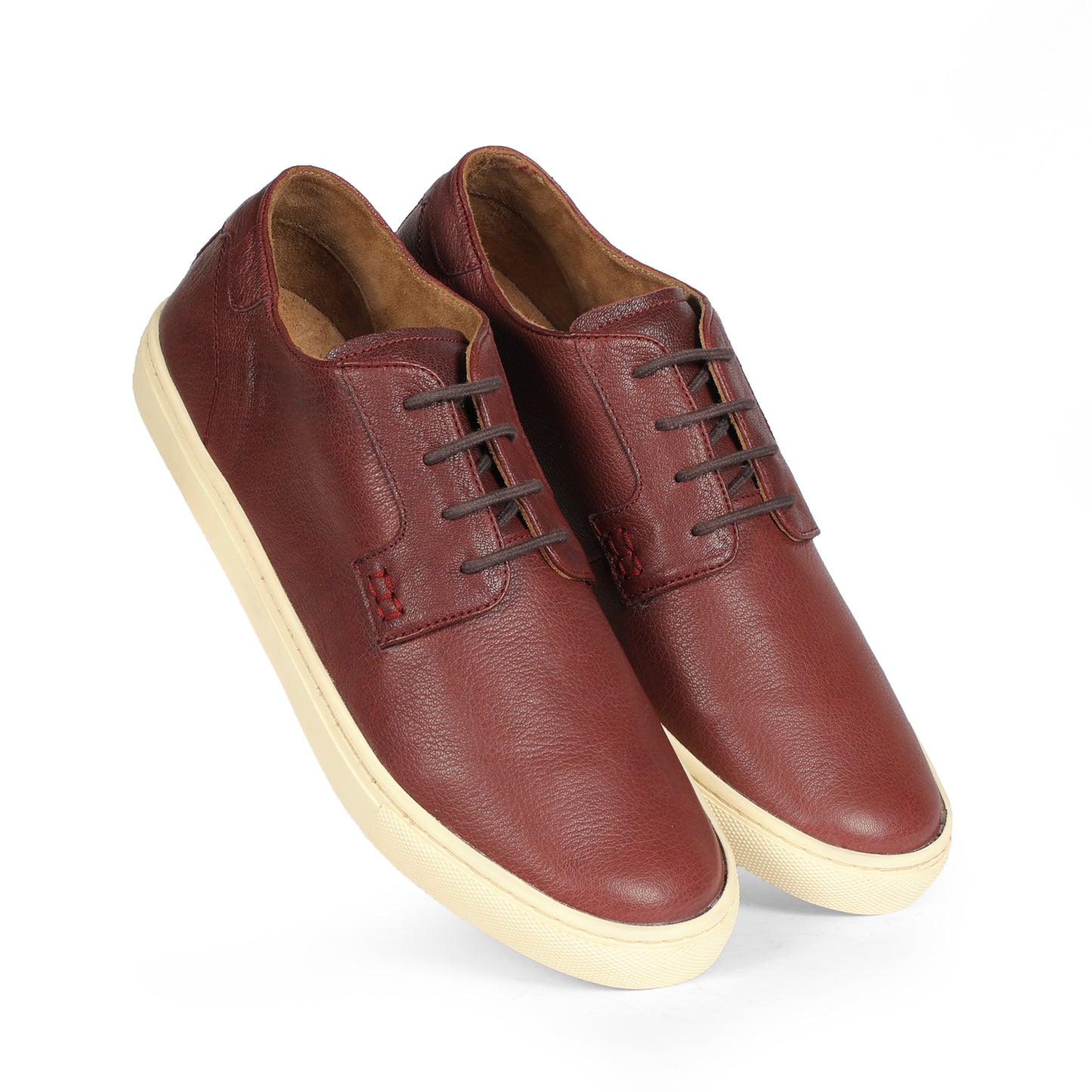 Cardiff Men Sneaker Game Milled Leather Cherry