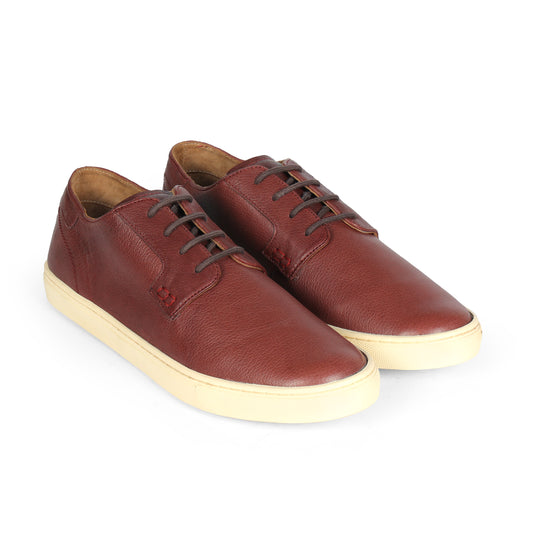 Cardiff Men Sneaker Game Milled Leather Cherry