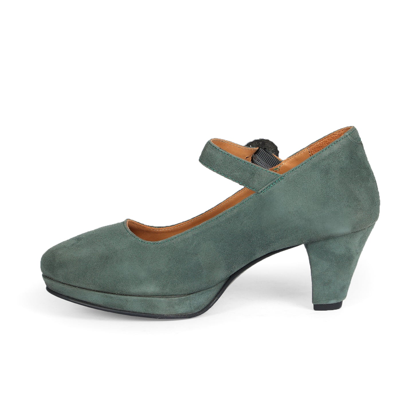 Women Green Suede Leather Heels