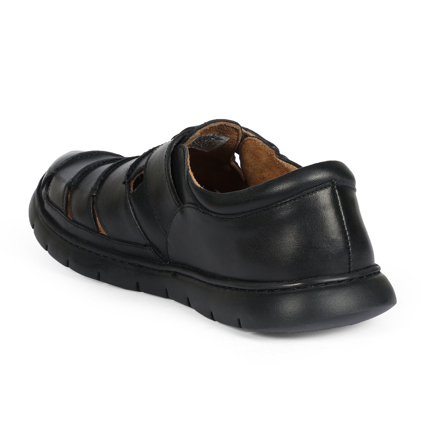 Miami Men Strap On Sandal Crust Leather Black