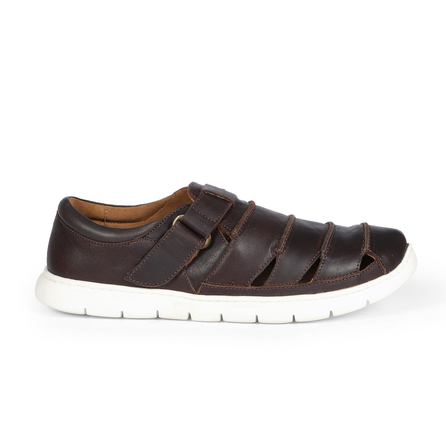 Miami Men Strap On Sandal  Leather Brown