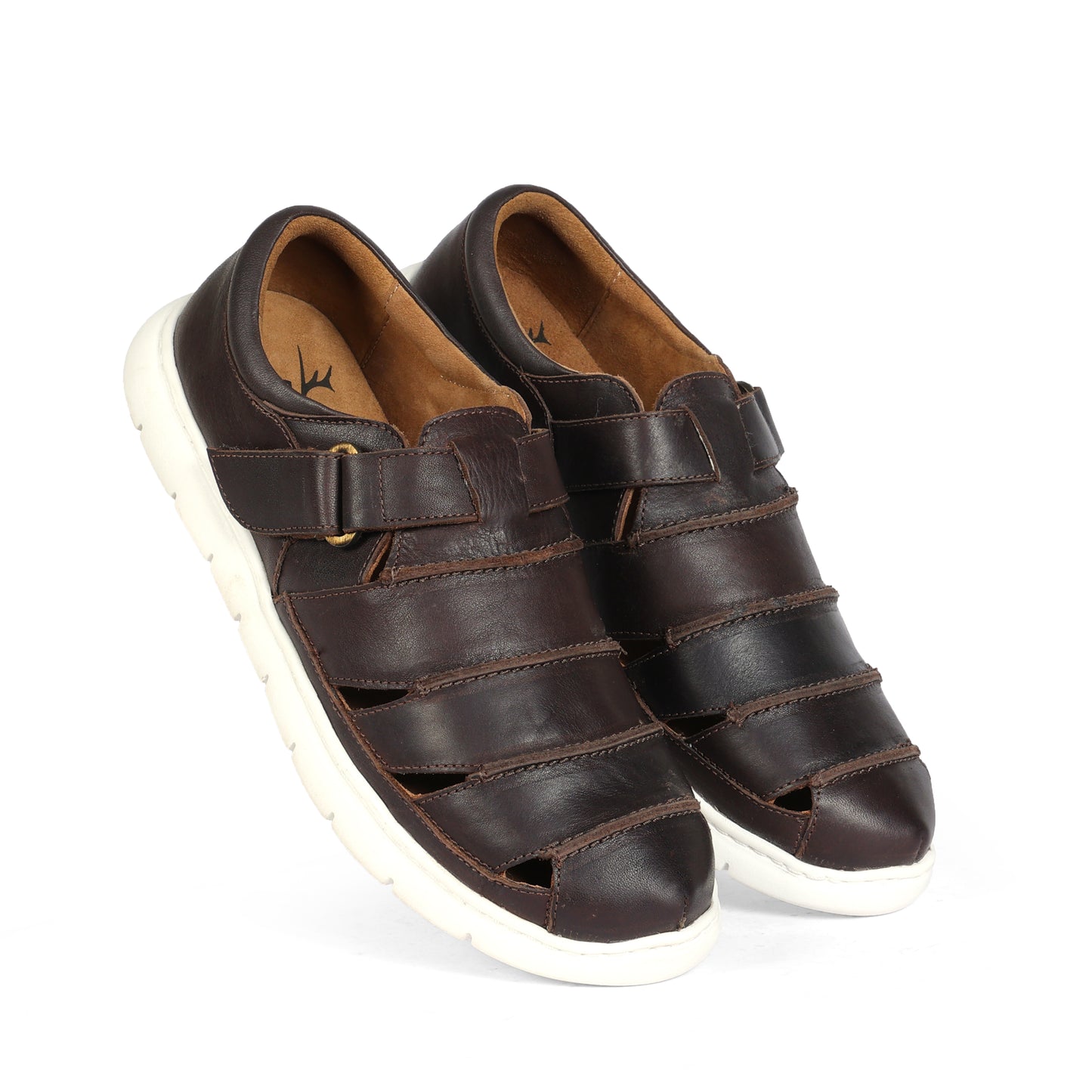 Miami Men Strap On Sandal  Leather Brown