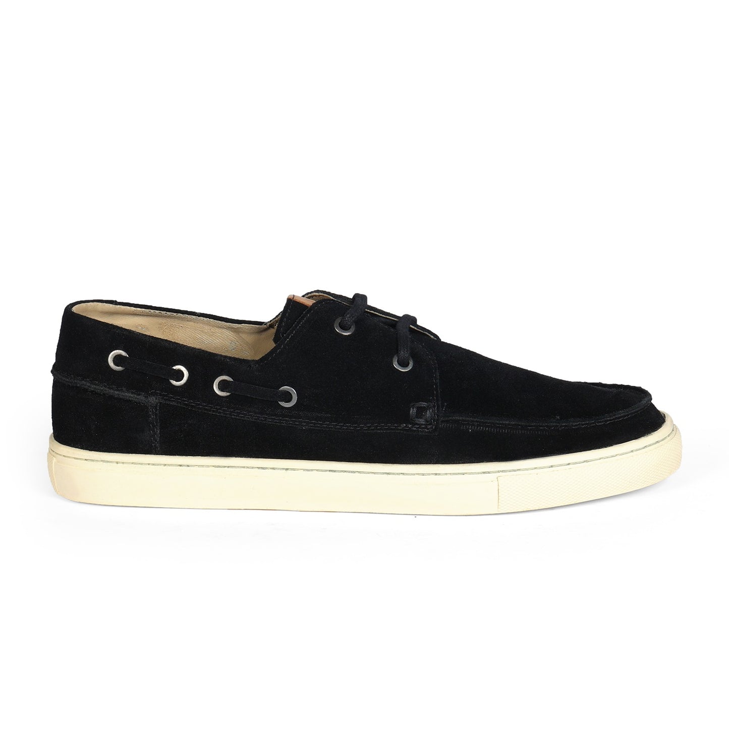 Miami Men Boat Shoe Suede Black